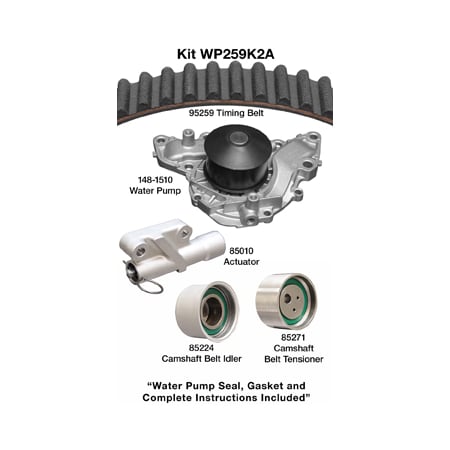 Dayco 95-05 Chry/Dodge/Mitsubishi 2.5/3.0L Water Pump Kit, Wp259K2A WP259K2A